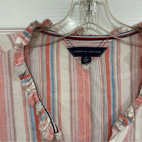 Tommy Hilfiger 3/4 Sleeve Button Through Linen Blend Shirt Dress XL - Picture 5 of 5